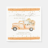 Pumpkin Truck Modernes Fall Baby Dusche Serviette (Vorderseite)