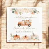 Pumpkin Truck Orange Fall Neutral Baby Dusche Serviette