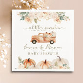 Pumpkin Truck Orange Fall Neutral Baby Dusche Serviette