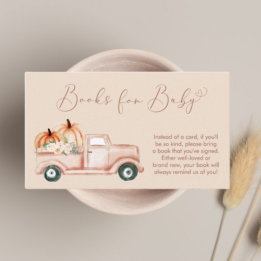 Pumpkin Truck Terracotta Bücher für Babydusche Begleitkarte