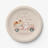 Pumpkin Truck Wasserfarbe Herbstdusche Pappteller (Vorderseite)