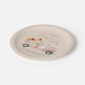 Pumpkin Truck Wasserfarbe Herbstdusche Pappteller (Schrägansicht)