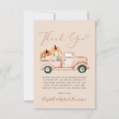 Pumpkin Truck Wasserfarbe Kinderdusche Dankeskarte (Vorderseite)