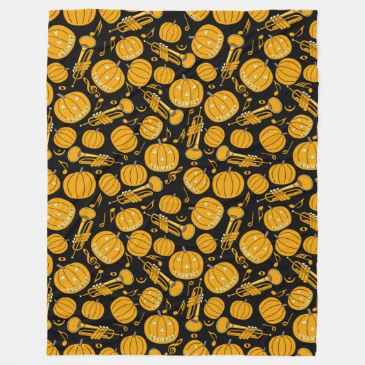 Pumpkin Trumpet Musiknoten Fleece Blanket (Vorderseite)