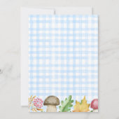 Pumpkin Turning One Mushrooms Kariert 1. Geburtsta Einladung (Rückseite)