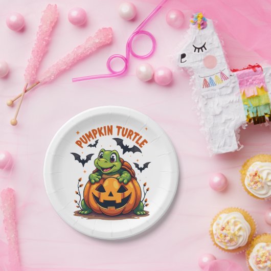 Pumpkin Turtle Pappteller (Party)