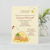 Pumpkin Twins (neutral) Baby Dusche Einladung (Stehend Vorderseite)