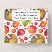 Pumpkin UAWG Fall Land Rustikale Blätter Orange All In One Einladung (Rückseite)