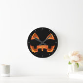 Pumpkin-Uhr Halloween-Jack-O-Lantern-Wandklemme Runde Wanduhr (Zuhause)