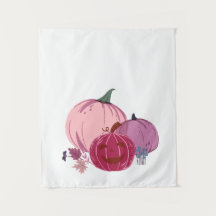 Pumpkin um über rosa Tapestry zu reden
