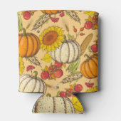 Pumpkin und Ahorn Blätter Muster. Dosenkühler (Rückseite)