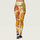 Pumpkin und Ahorn Blätter Muster. Leggings (Rückseite)