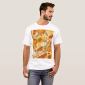 Pumpkin und Ahorn Blätter Muster. T-Shirt (Vorne ganz)