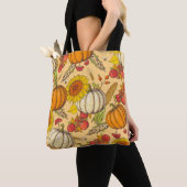 Pumpkin und Ahorn Blätter Muster. Tasche (Von Nahem)