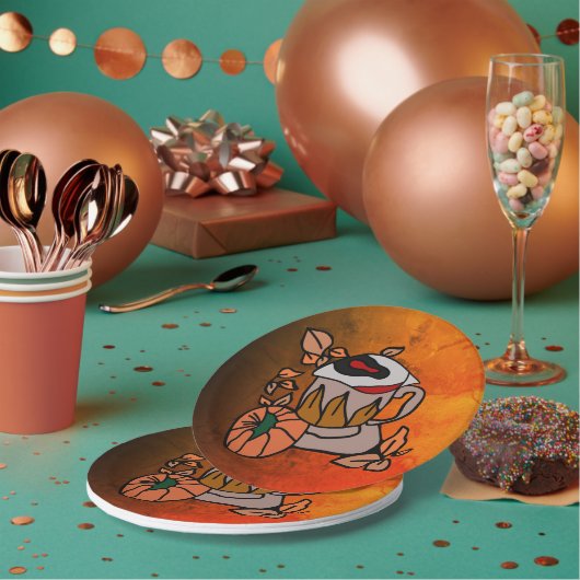 Pumpkin und Augenbrauen für Perfektion Pappteller (Multi)