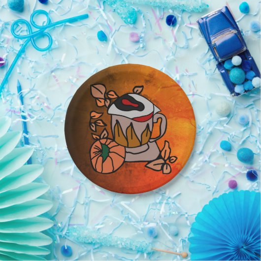 Pumpkin und Augenbrauen für Perfektion Pappteller (Party)