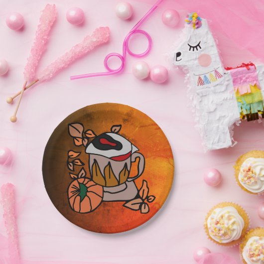 Pumpkin und Augenbrauen für Perfektion Pappteller (Party)