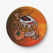 Pumpkin und Augenbrauen für Perfektion Pappteller (Vorderseite)