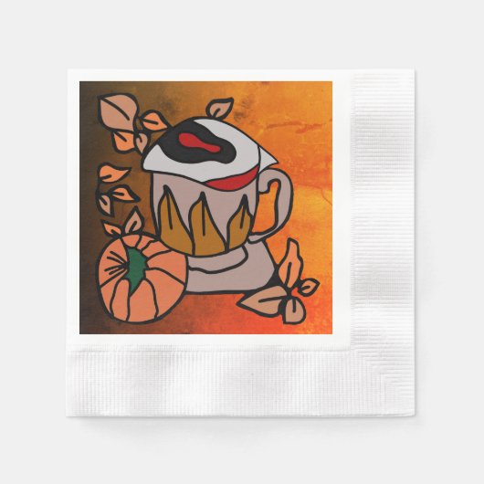 Pumpkin und Augenbrauen für Perfektion Serviette (Vorderseite)