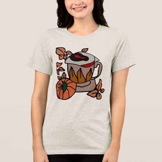 Pumpkin und Augenbrauen für Perfektion Tri-Blend Shirt (Vorderseite)