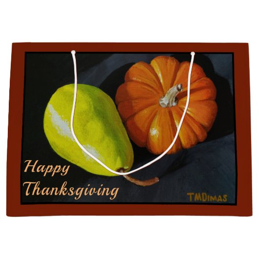 Pumpkin und Birne große Geschenktasche Geschenktüte (Vorderseite)