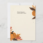 Pumpkin und Blätter Erntedank Celebration Einladung (Rückseite)