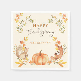 Pumpkin und Blätter Erntedank Dinner Napkins Serviette