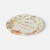 Pumpkin und Blätter Erntedank Dinner Pappteller (Schrägansicht)