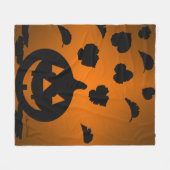 Pumpkin und Blätter Silhouette Fleecedecke (Vorderseite (Horizontal))