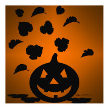 Pumpkin und Blätter Silhouette