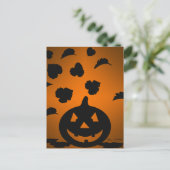 Pumpkin und Blätter Silhouette Postkarte (Stehend Vorderseite)