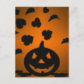 Pumpkin und Blätter Silhouette Postkarte (Vorderseite)