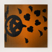 Pumpkin und Blätter Silhouette Puzzle (Horizontal)