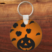 Pumpkin und Blätter Silhouette Schlüsselanhänger (Vorderseite)