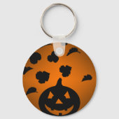 Pumpkin und Blätter Silhouette Schlüsselanhänger (Rückseite)