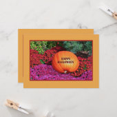 PUMPKIN UND BLUME / HAPPY HALLOWEWEWEEN Flachkarte Karte (Vorderseite/Rückseite Beispiel)