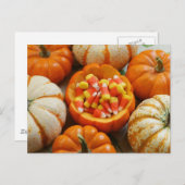Pumpkin und Candy Corn Postkarte (Vorne/Hinten)