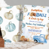 Pumpkin und Footballs Erstgeburtstag Junge Einladung