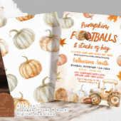 Pumpkin und Fußbälle Traktor Boy Baby Dusche Einladung