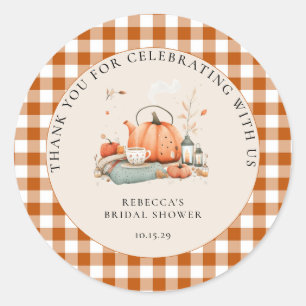 Pumpkin und Gewürz und alles Nizza Baby Dusche Runder Aufkleber