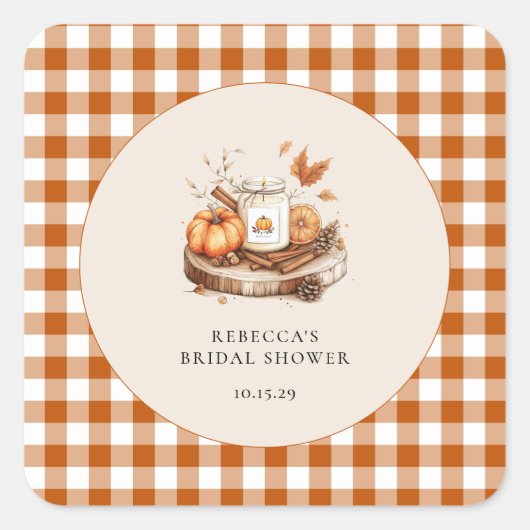 Pumpkin und Gewürze Alles Nette Baby Dusche Quadratischer Aufkleber (Vorderseite)