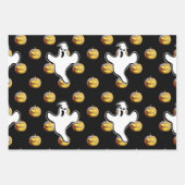 Pumpkin und Ghost Halloween Wrapping Paper Sheet Geschenkpapier Set (Vorderseite 2)
