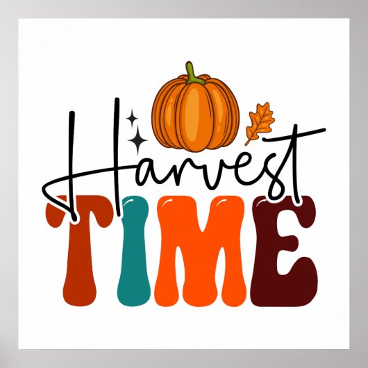 Pumpkin und Herbstleaf Erntezeit Poster (Vorne)