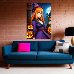 Pumpkin und Lady in lila Kleidungsstücken Art de Poster