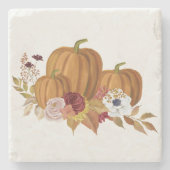 Pumpkin und Magnolia-Herbstfarben Steinuntersetzer (Vorderseite)