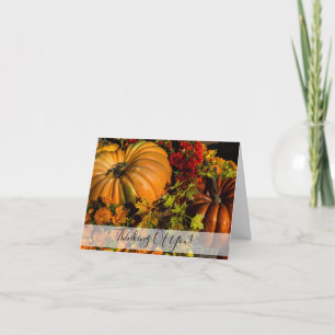 Pumpkin und Mum Arrangement Denken Sie an Ihre Kar Karte