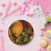 Pumpkin- und Mum-Arrangement Pappteller (Party)