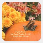 Pumpkin und Mums / Erntedank Umschlag Aufkleber (Vorderseite)