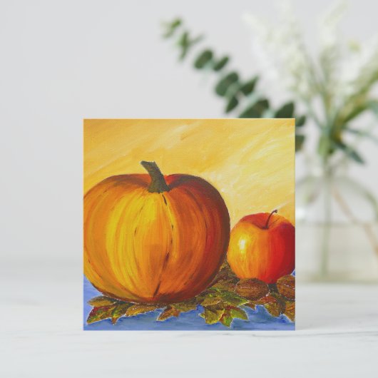 Pumpkin und Nuts Karte (Stehend Vorderseite)