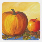 Pumpkin und Nuts Quadratischer Aufkleber (Vorderseite)